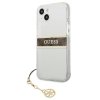 Guess GUHCP13SKB4GBR iPhone 13 mini 5,4 Transparent hardcase 4G Brown Strap Charm